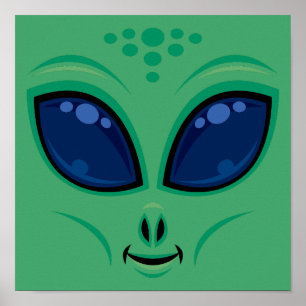 Póster Amistosa Personalizado Alien Face