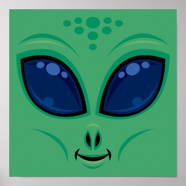 Póster Amistosa Personalizado Alien Face (Frente)