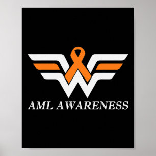 Póster Aml Warrior I m Fine Agute Myeloid Leukemia Awaren
