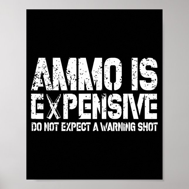 Póster Ammo Is Expensive Do Not Expect A Warning Shot Usa (Frente)