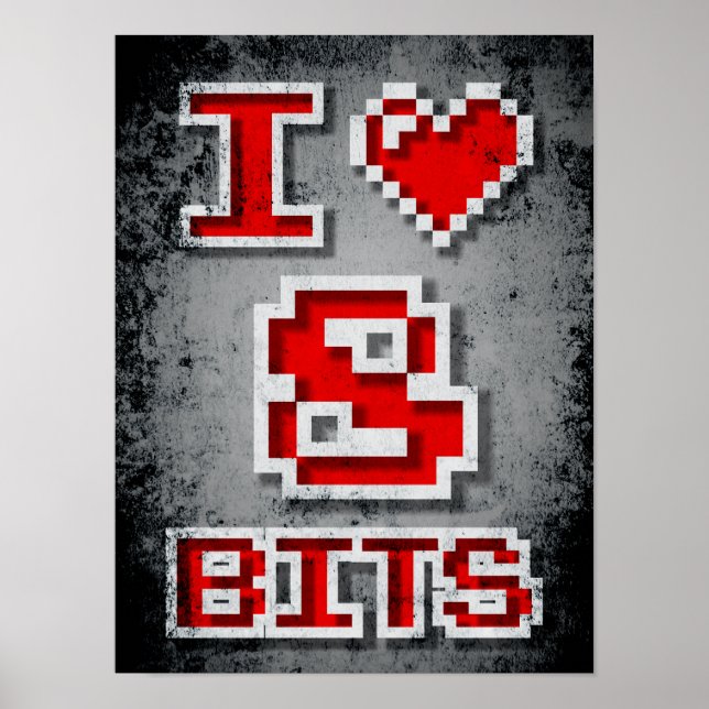 Póster Amo 8 Bits (Frente)