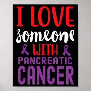 Póster Amo A Alguien Cáncer Pancreático Cinta Púrpura Awa