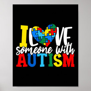 Póster Amo A Alguien Con Autismo Conciencia Autista 1