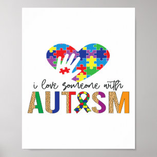 Póster Amo A Alguien Con Autismo Concienciación Mujeres N