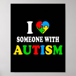 Póster Amo A Alguien Con Autismo Que Corazón El Autismo N