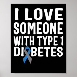 Póster Amo A Alguien Con Conciencia Sobre La Diabetes Tip