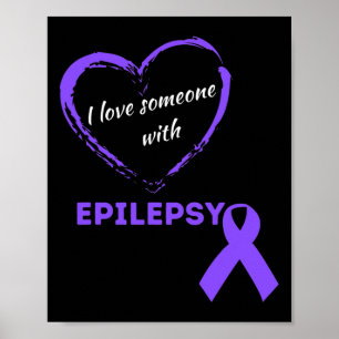 Póster Amo A Alguien Con Epilepsia Cinta De Conciencia Pú