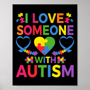 Póster Amo A Alguien Con Piezas De Rompecabezas De Concie