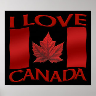 Póster Amo a Canadá Poster Canadá Poster de recuerdos Imp