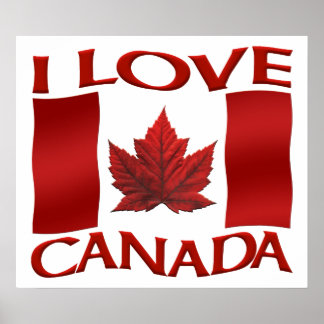 Póster Amo a Canadá Poster Canadá Poster de recuerdos Imp
