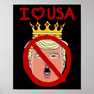 Póster Amo a Estados Unidos Anti Trump 2024