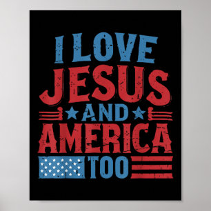 Póster Amo a Jesús América 4 de julio Día de la Independe