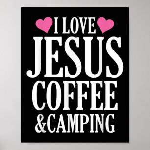 Póster Amo a Jesús Café y Camping