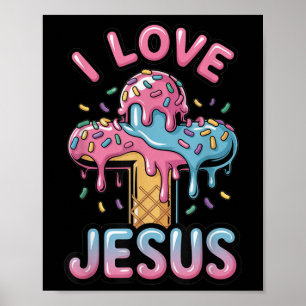 Póster Amo A Jesús Niños Cristianos Crema De Hielo Perfor