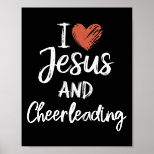 Póster Amo a Jesús y las porristas Religiosas Cristianas