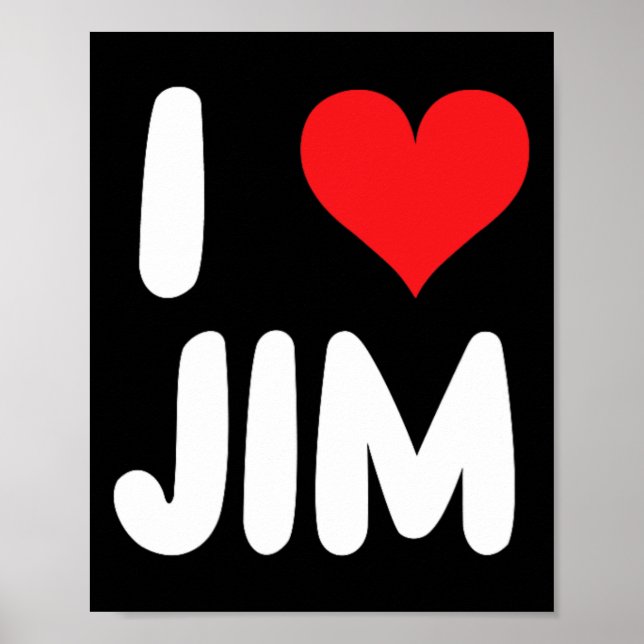 Póster Amo a Jim - Corazón - Nombre  (Frente)