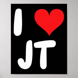 Póster Amo a Jt - Corazón - Nombre