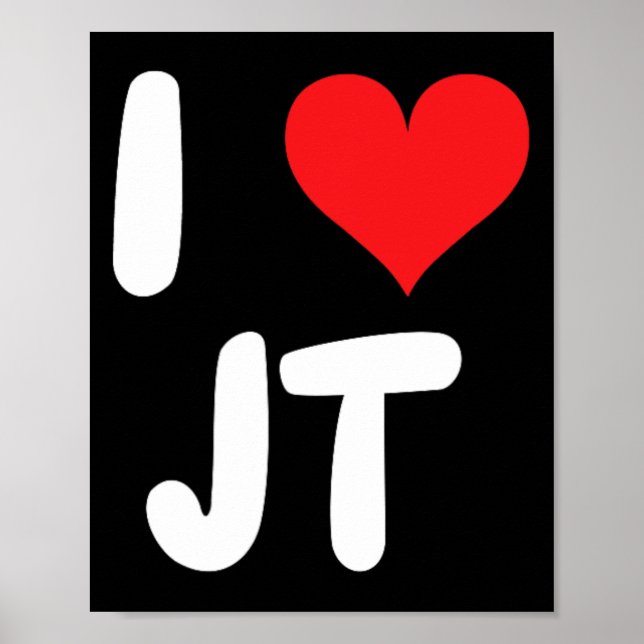 Póster Amo a Jt - Corazón - Nombre  (Frente)