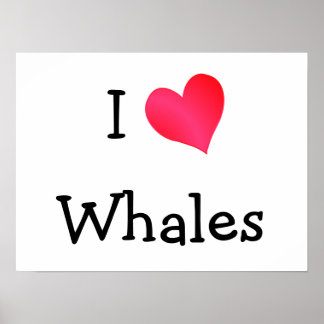 Póster Amo a las ballenas