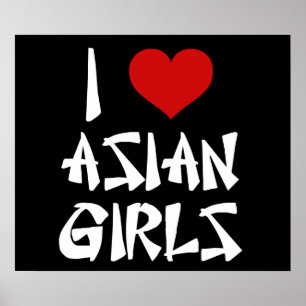 Póster Amo a los Chicas asiáticos
