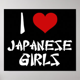 Póster Amo a los Chicas japoneses