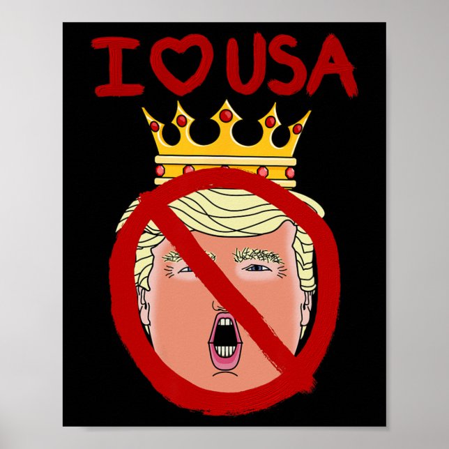 Póster Amo A Los Ee.Uu. Anti Trump 2024 (Frente)