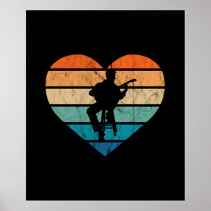 Póster Amo a los guitarristas con guitarra acústica