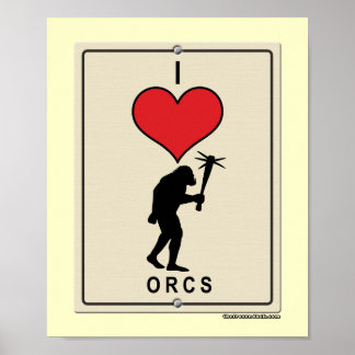Póster Amo a los Orcos