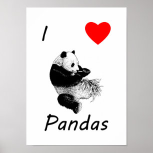 Póster Amo a los Pandas