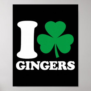 Póster Amo a los pelirrojos - Día de San Patricio