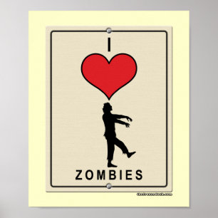 Póster Amo a los zombies