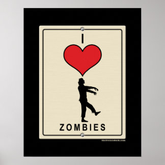 Póster Amo a los zombies