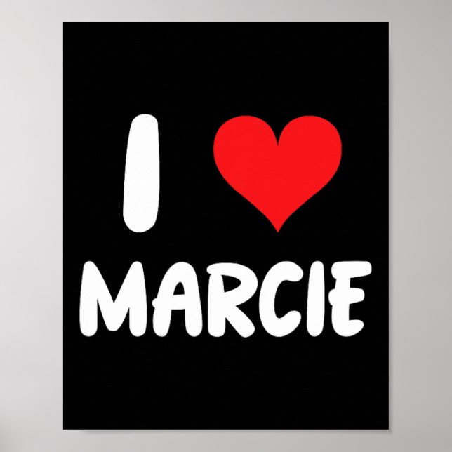 Póster Amo a Marcie - Corazón - Nombre  (Frente)