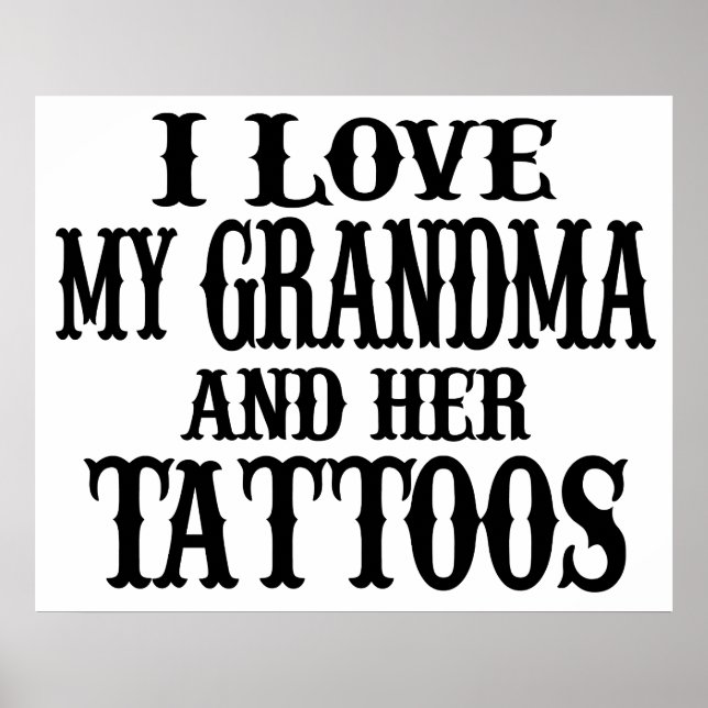Póster Amo A Mi Abuela Y Sus Tatuajes (Frente)