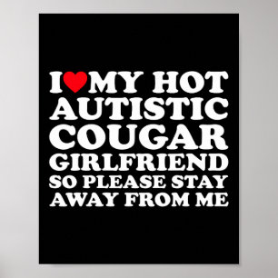 Póster Amo a mi ardiente novia autista cougar Autismo Ac