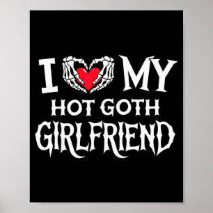 Póster Amo a mi ardiente novia gótica Esqueleto de mano c