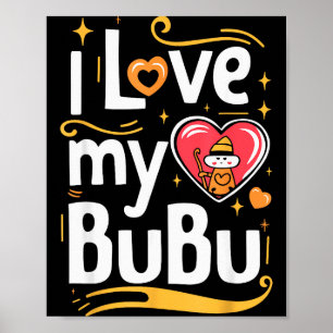 Póster Amo a mi Bubu Día de San Valentín Niños Ropa