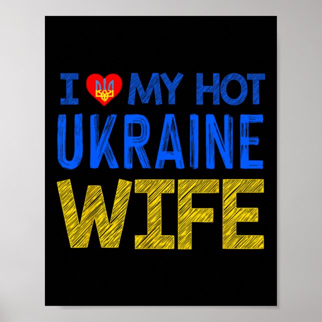 Póster Amo a mi caliente esposa de Ucrania (Frente)
