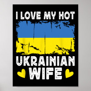 Póster Amo a mi caliente esposa ucraniana cónyuges bander