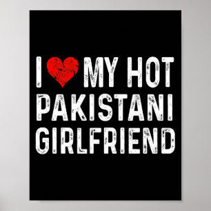 Póster Amo a mi caliente novia pakistaní - Corazón - Paki