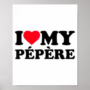 Póster Amo a mi corazón de Pepere abuelo familia