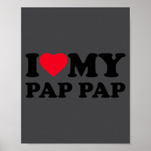Póster Amo a mi corazón Pap-pap Abuelo Familia Pappap Lar