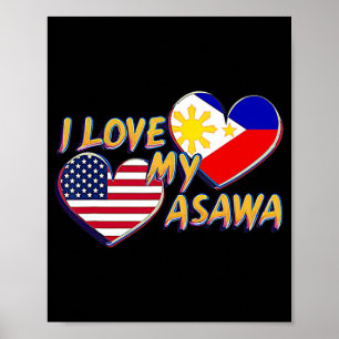 Póster Amo a mi esposa filipina Estadounidense Filipino A