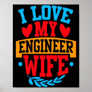 Póster Amo a mi esposa ingeniera Amo a mi esposa Pareja V