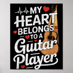 Póster Amo a mi esposo guitarrista Esposa divertida
