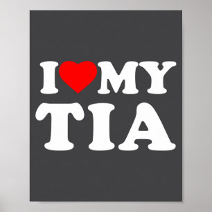 Póster Amo a mi familia Tia corazón abuela manga larga
