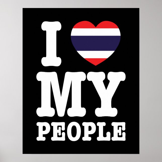 Póster Amo a mi gente tailandesa (Frente)