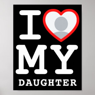 Póster Amo a mi hija Foto Texto Padres