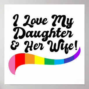 Póster Amo a mi hija y a su esposa orgulloso padre hijo g