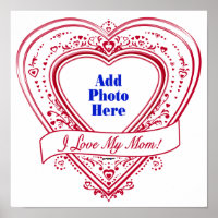 ¡Amo A Mi Mamá! Corazones rojos de foto